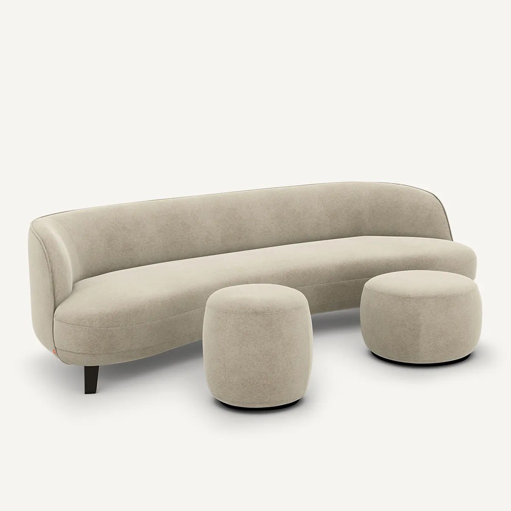 XL voetenbank in linnen fluwelen, Rosebury, ontwerp door Emmanuel Gallina