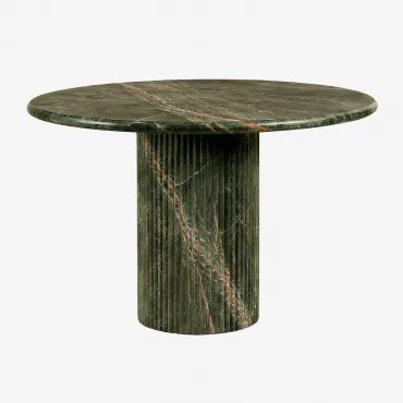 Ronde Eettafel Ø120 Cm In Natuurlijk Steen Grosseto Groen Marmer Forest - Sklum