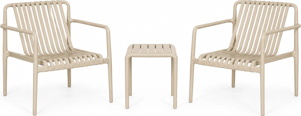 Bistroset 2 personen  Kunststof Zand/Beige Domani Furniture Alba