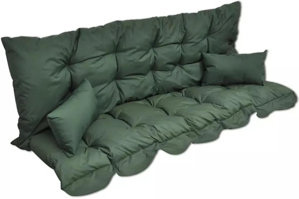 4-delige Kussenset voor schommelstoel stof groen