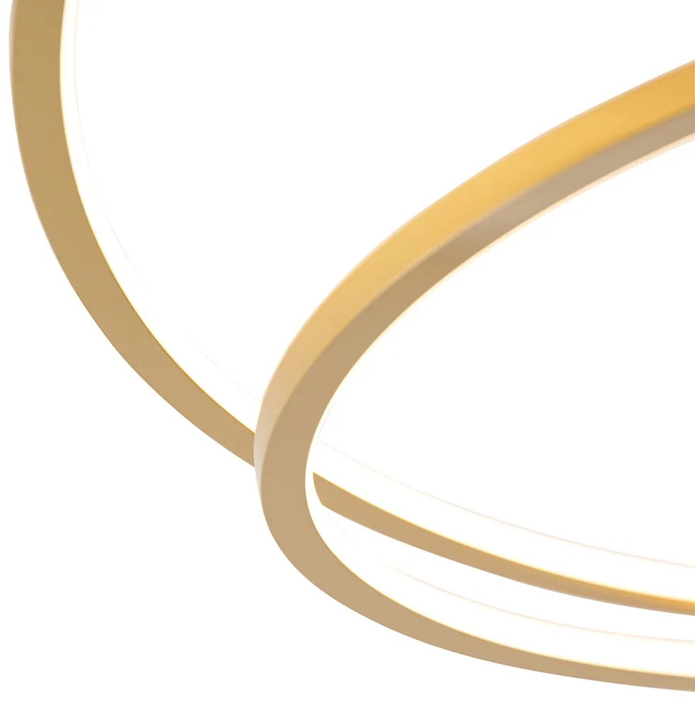 Plafondlamp goud 78 cm incl. LED 3 staps dimbaar - Rowin