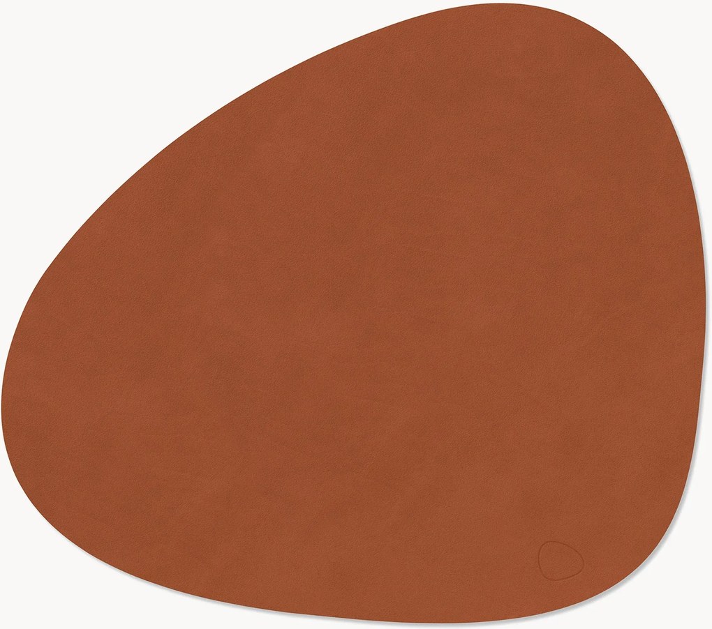 Handgemaakte asymmetrische leren placemats Curve, 4-delig