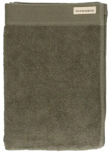 Handdoek, Recycled katoen, Donker olijfgroen, 70 x 140 cm