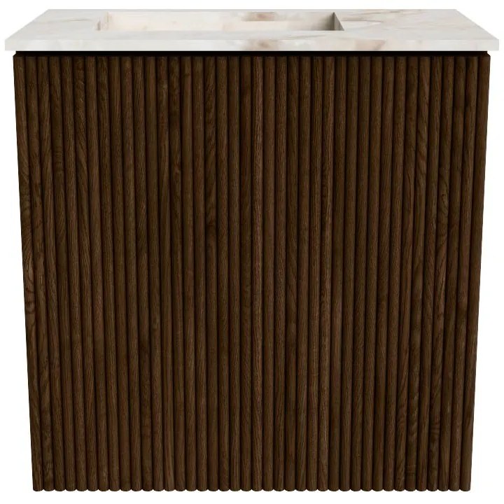 Mondiaz Joya DLux 40cm toiletmeubel walnut met wastafel faye links 1 kraangat frappe