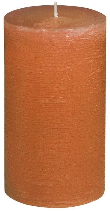 Rustiek kaars - oranje - 7x12 cm