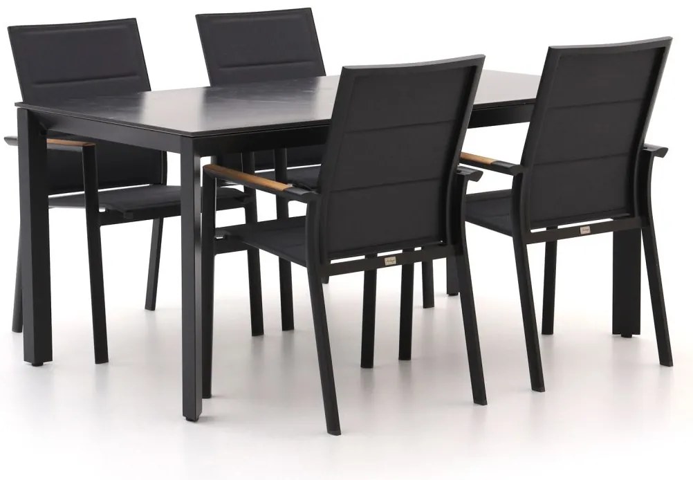Diningset Bellagio  | 4 personen sintered stone | Tuinset stapelbaar | 5-delig | Kees Smit Tuinmeubelen