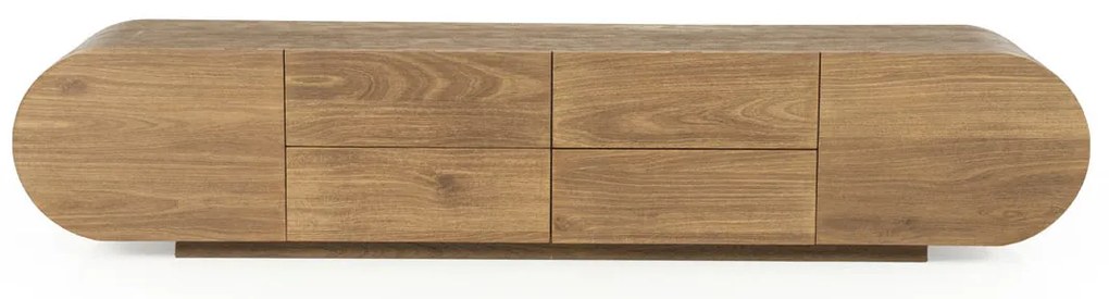 Ovaal Tv-meubel Mangohout 210 Cm - 210x40x43cm.