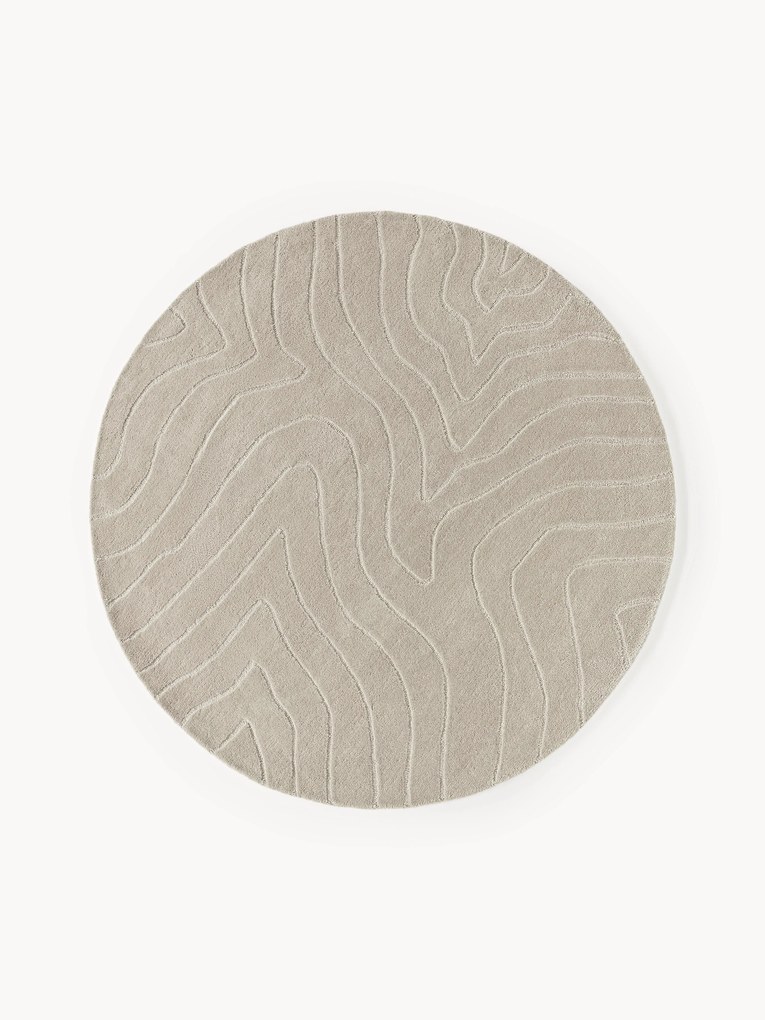 Rond handgetuft wollen vloerkleed Aaron