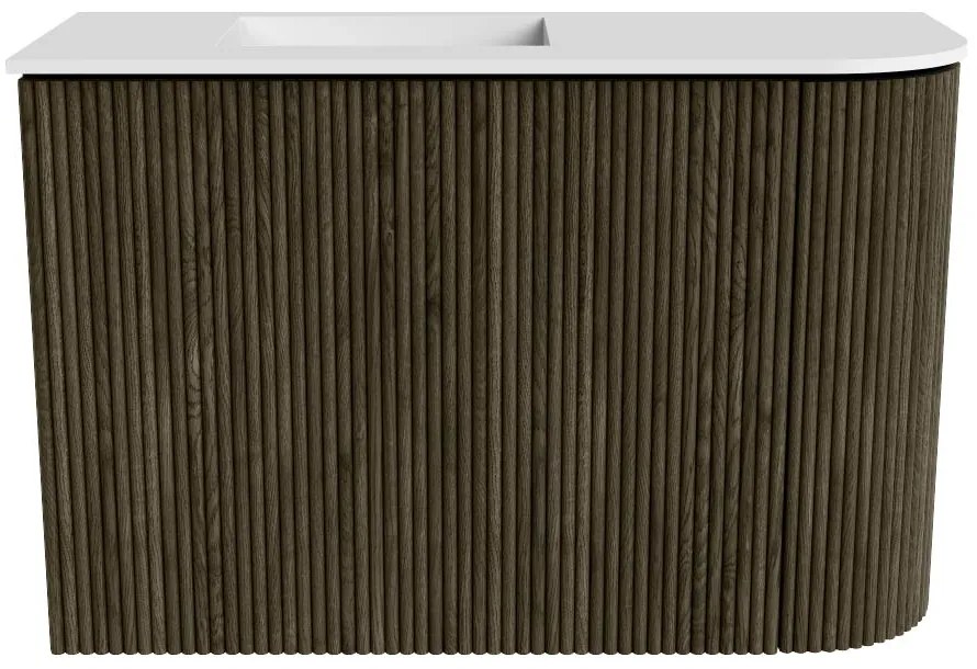 Mondiaz Joya 60cm toiletmeubel ronding rechts shadow met wastafel faye links zonder kraangat talc