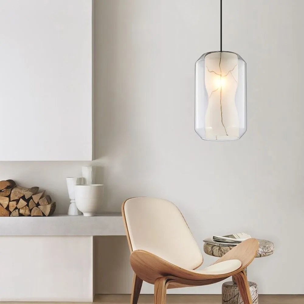 HANGLAMP WIT MARMER APP909-1CP