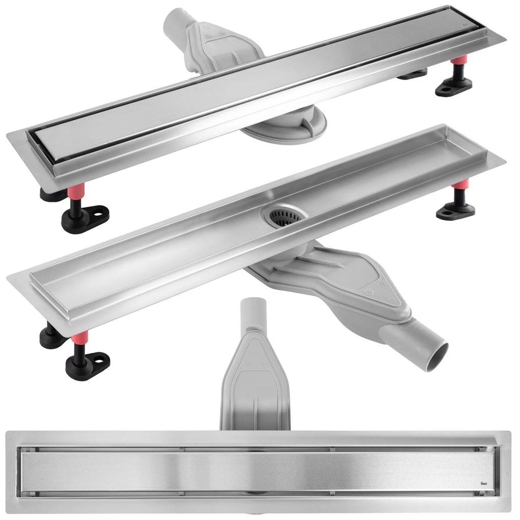 Lineaire afvoer REA Neox Superflow BRUSH Steel 60