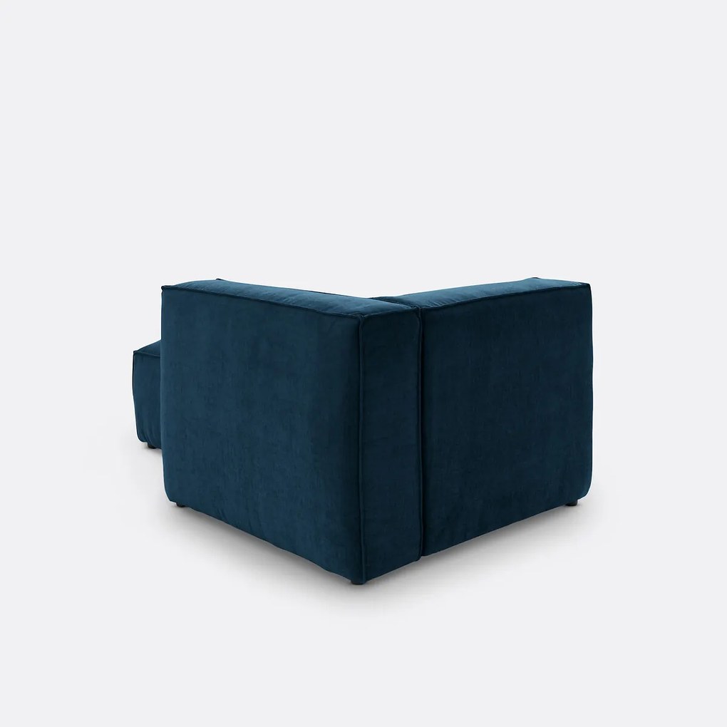 Modulaire longchair in getextureerd fluweel, Seven