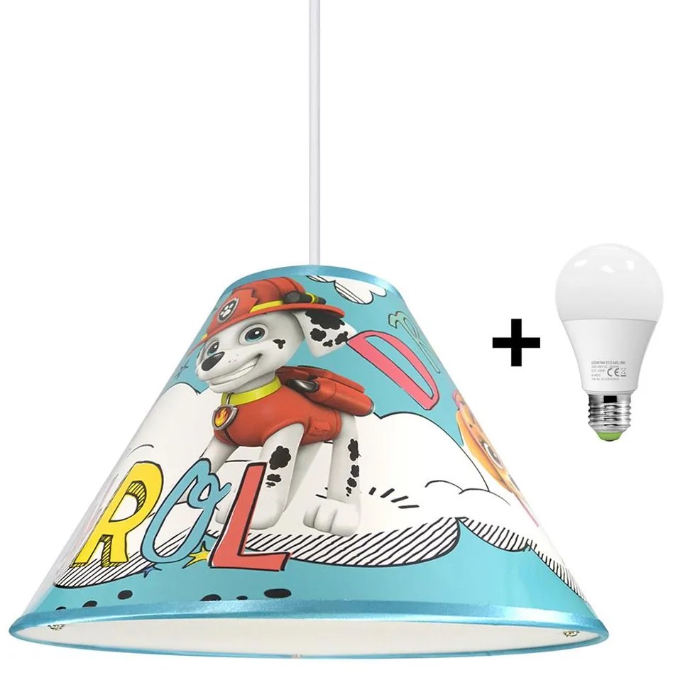 LED Hanglamp aan koord PAW PATROL 1xE27/15W/230V