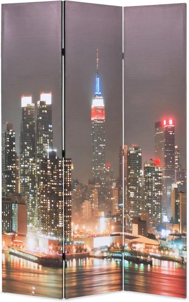 Kamerscherm inklapbaar New York bij nacht 120x170 cm