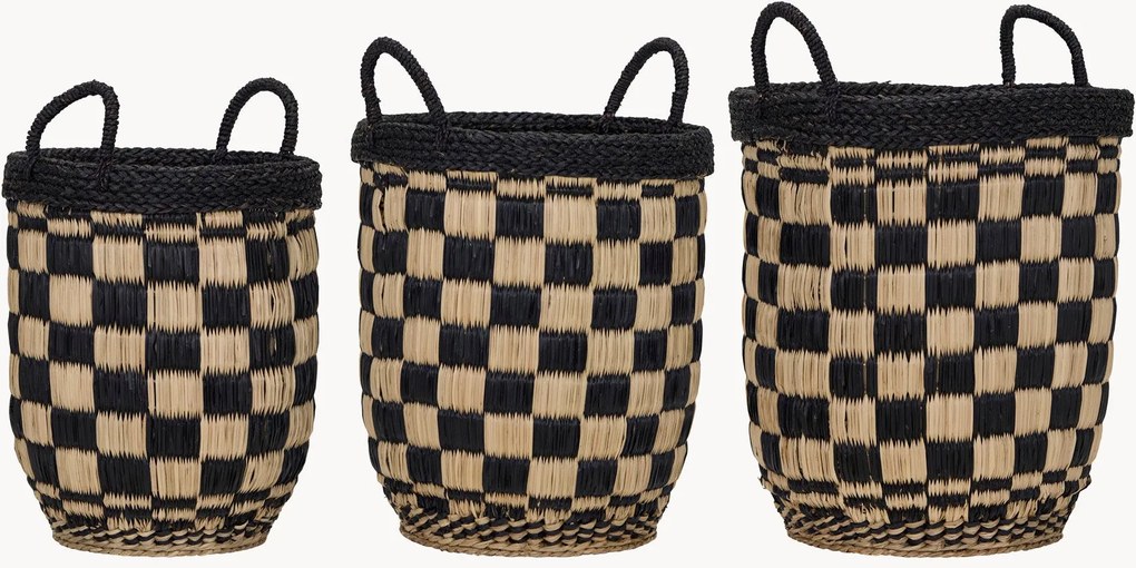 Handgeweven opbergmanden Basked, 3-delig