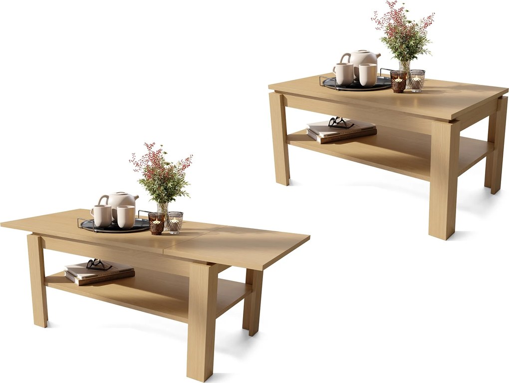 ASTI-R eiken Oasis - moderne salontafel met uitschuifbaar blad