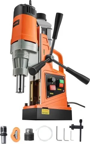 VEVOR boormachine, 1550 W, 50 mm boordiameter, 2922 lbf magnetische boormachine, 500 PRM, 10 snelheden, elektrische boormachine voor metalen oppervlakken, industrie en doe-het-zelf