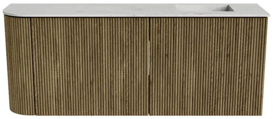 Mondiaz Joya DLux 100cm toiletmeubel ronding links dusk met wastafel faye rechts zonder kraangat opalo