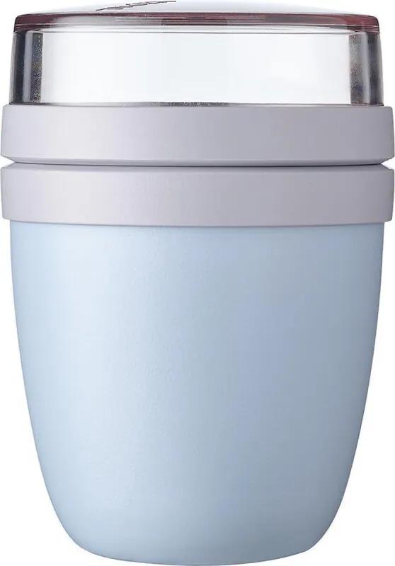 Lunchpot Ellipse mini-Nordic blue – 300 ml praktische mueslibeker, yoghurtbeker, To go beker – geschikt voor diepvriezer, magnetron en vaatwasser, polypropyleen, 470 ml