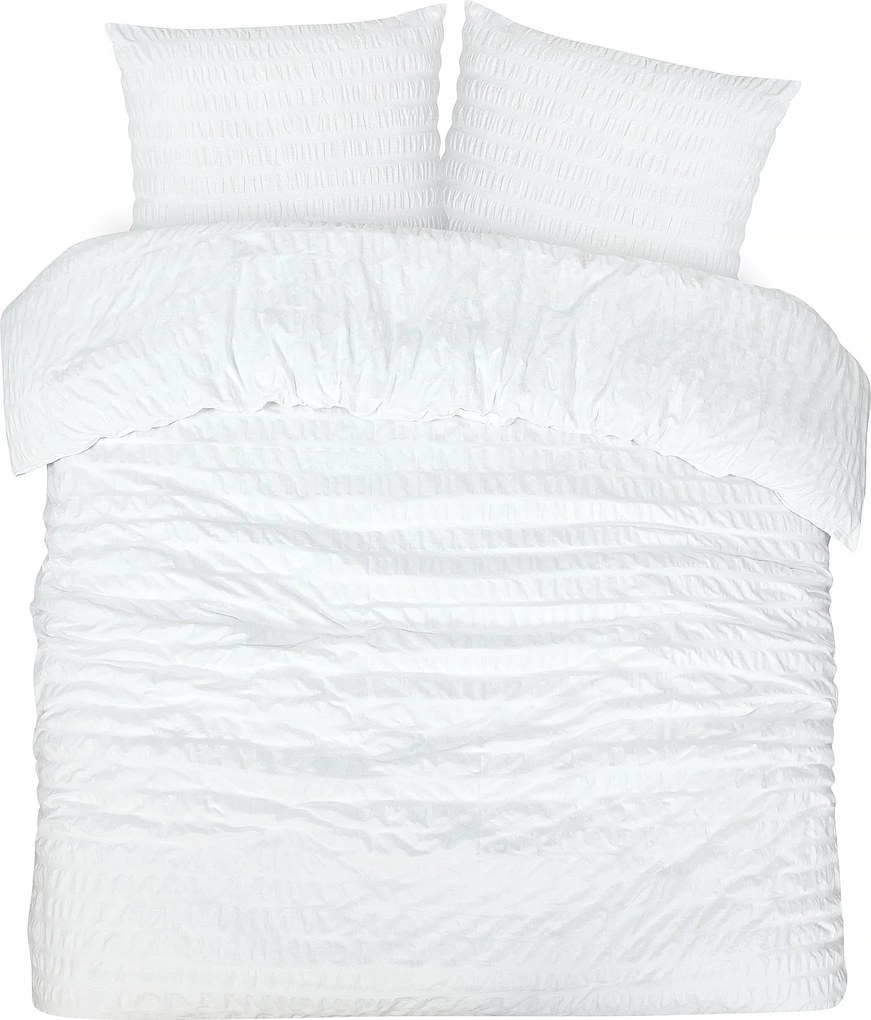 Dekbedovertrek Seersucker Deluxe - 100% katoensatijn - 240x200/220 - wit