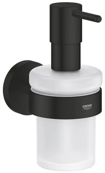 GROHE Start Zeepdispenser - met houder - mat glas - mat zwart 411952430