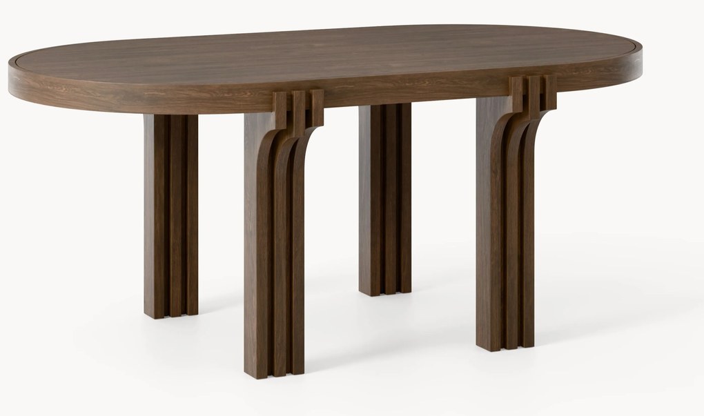 Ovale houten eettafel Nolan, in verschillende formaten