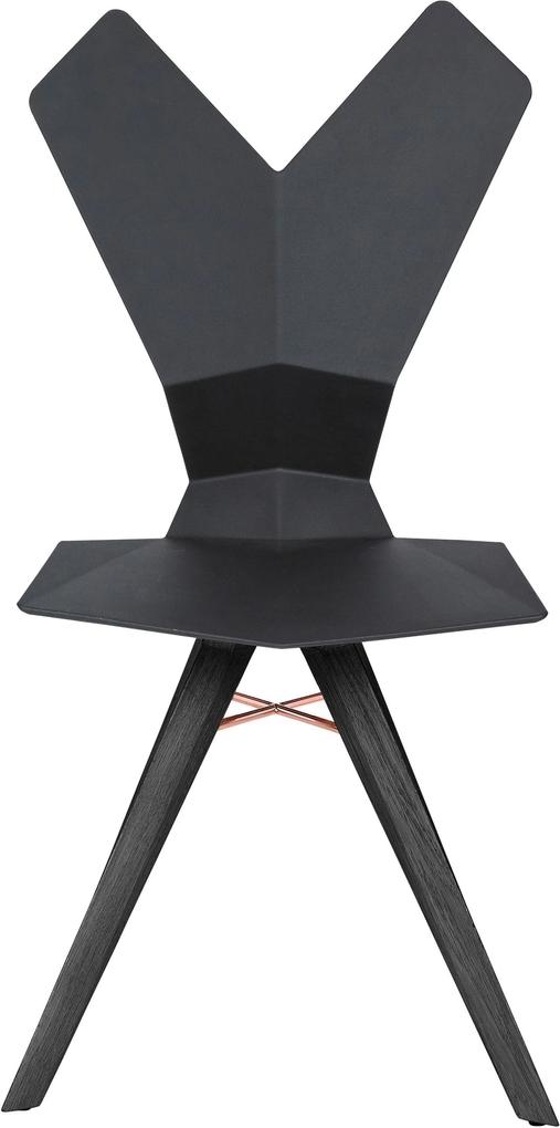 Tom Dixon Y Chair stoel met zwart eiken onderstel zwart