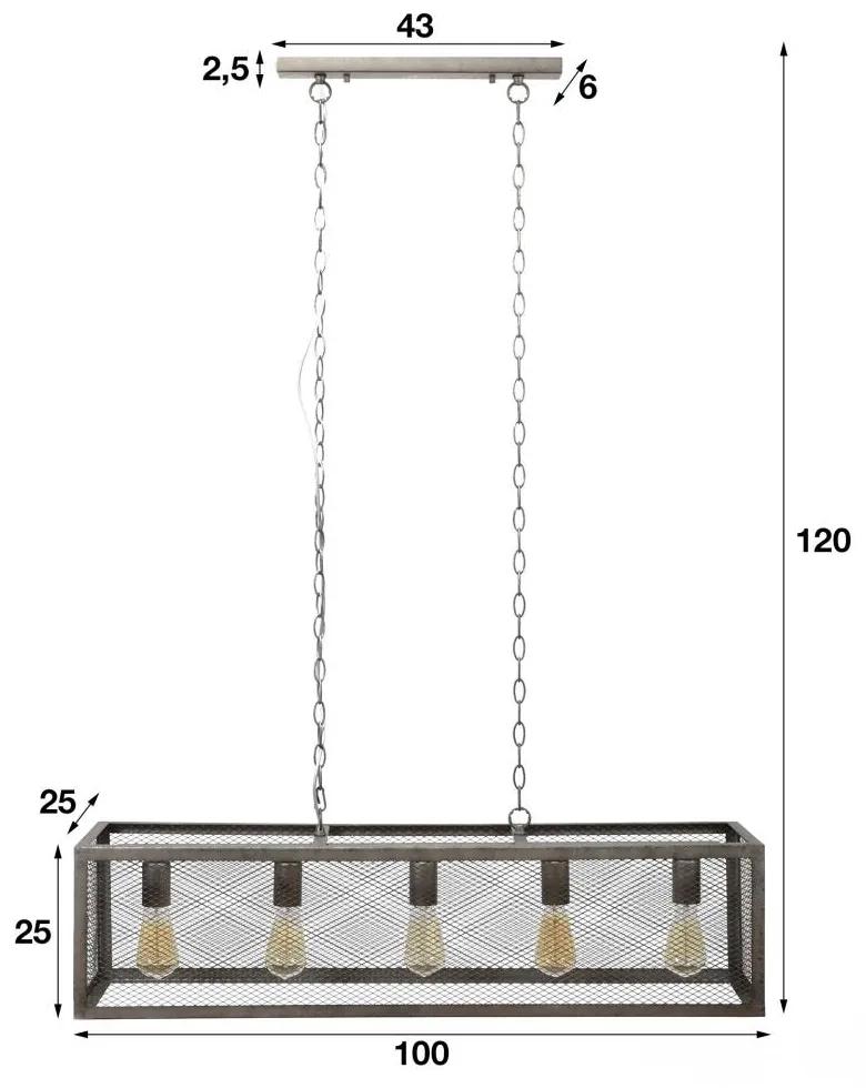 Hanglamp Rechthoek Raster - Metaal - Giga Meubel - Industrieel & robuust