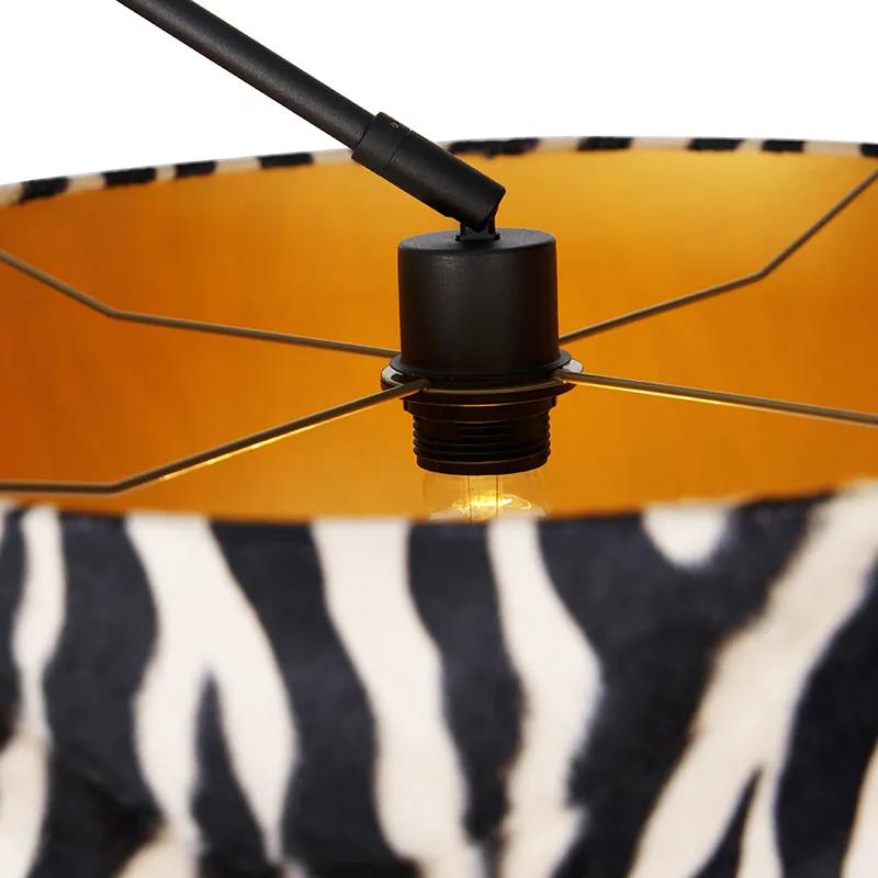 Stoffen Vloerlamp zwart met kap zebra 50 cm - Editor Modern E27 Binnenverlichting Lamp