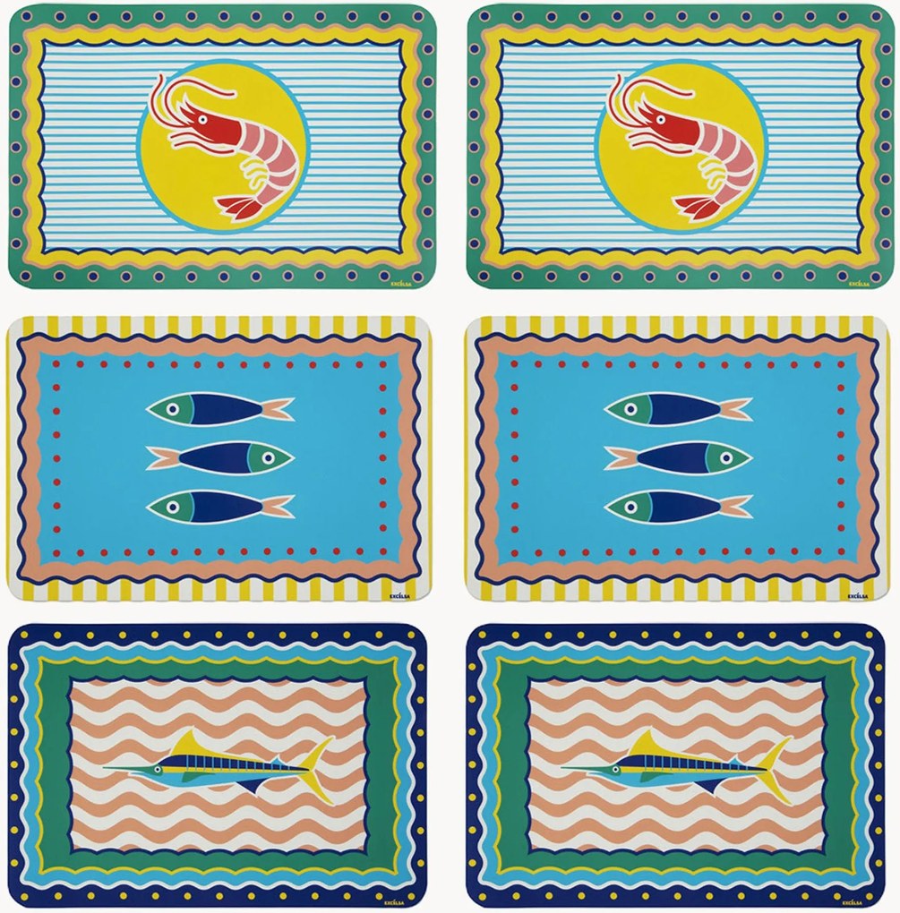 Placemats Corfù, 6-delig