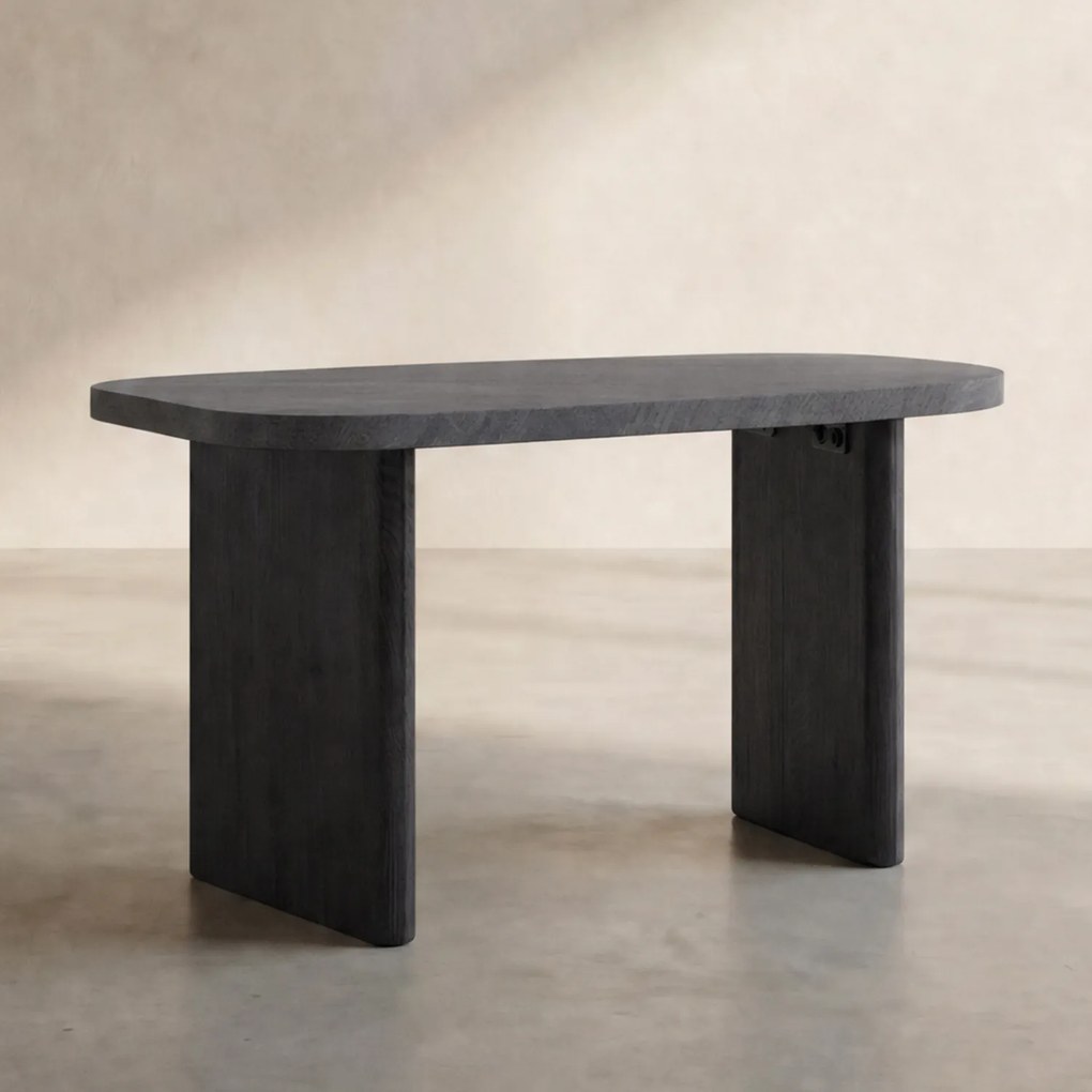 Organische Bijzettafel Zwart - 45 X 70cm.