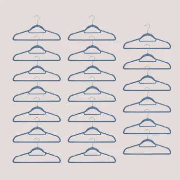 Set Van 20 Fluwelen Hangers Palou Grijsblauw - Sklum