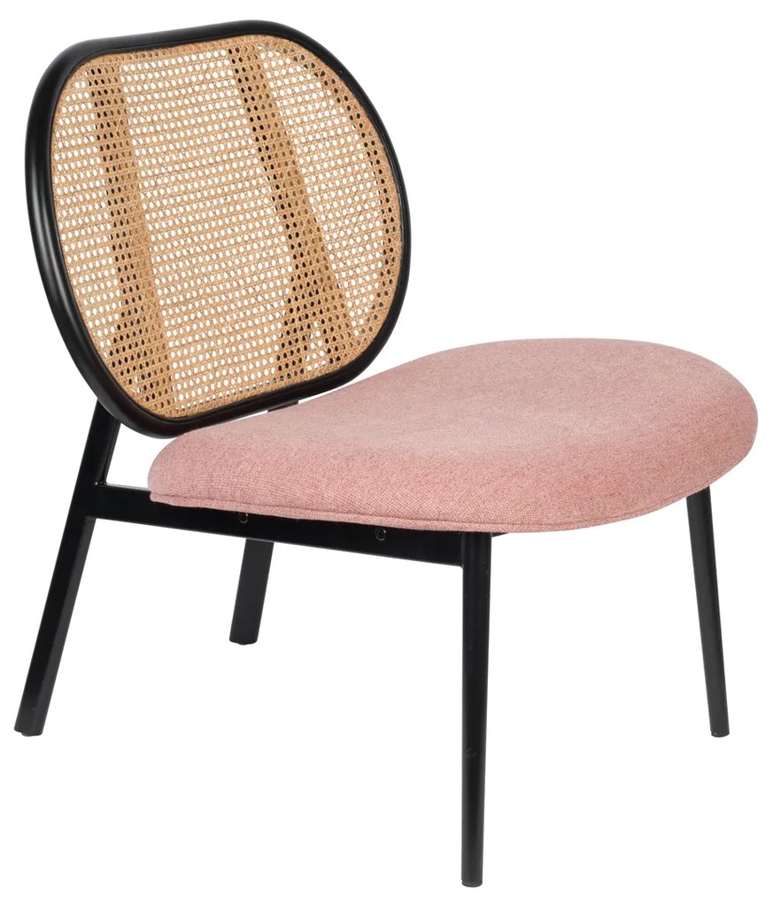 Zuiver Spike Webbing Roze Fauteuil Rotan Webbing