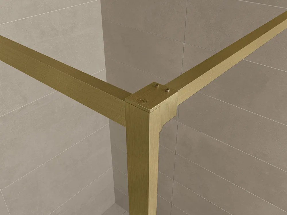 Mueller Square inloopdouche 100x200cm helder glas met nano-coating geborsteld messing