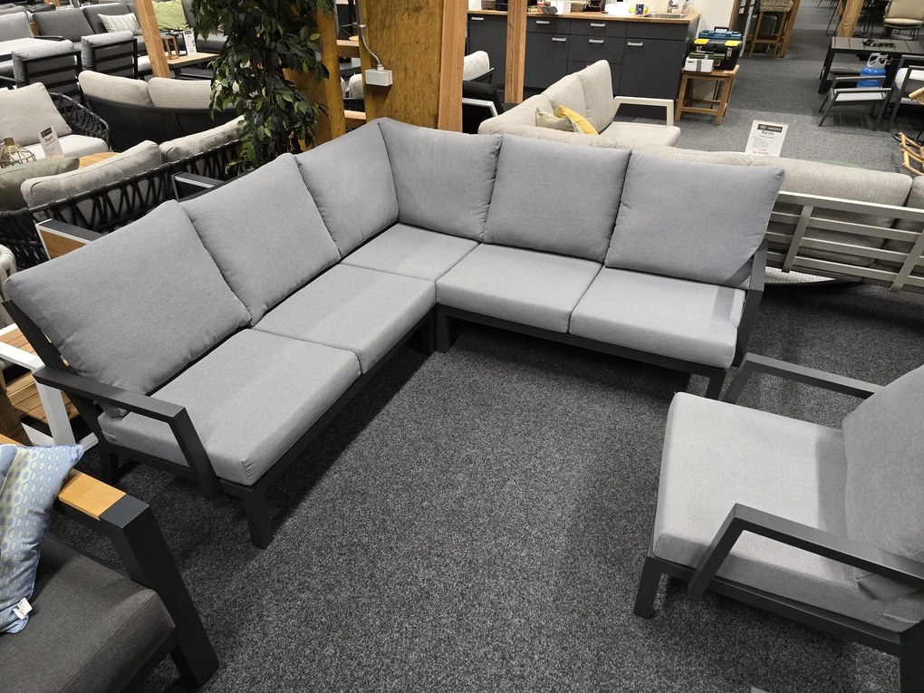 Showroommodel New York hoek loungeset 4 delig aluminium antraciet