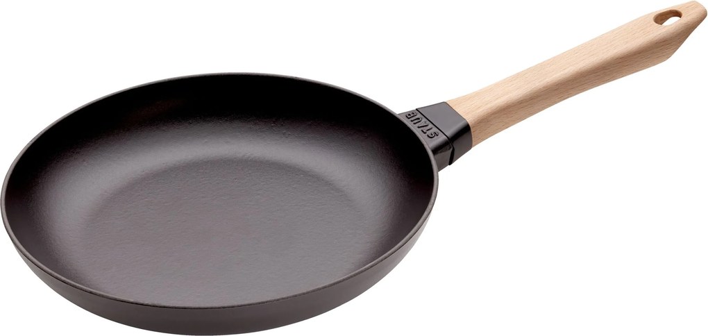 Staub Pans Koekenpan met houten handvat 26 cm, Zwart - Pans - Staub