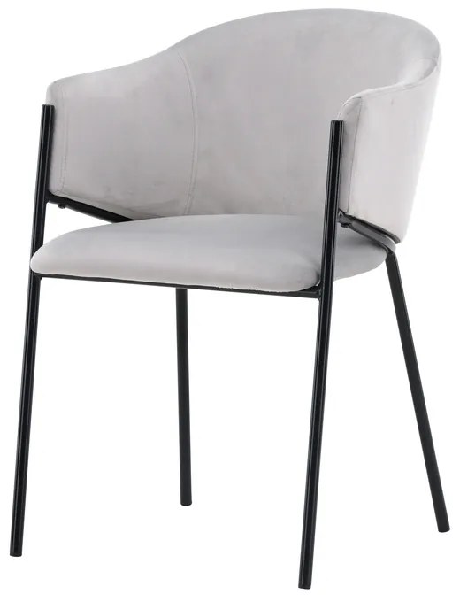 Jörn Eetkamerstoel - Sara -  Lichtgrijs - Fluweel - Jörn