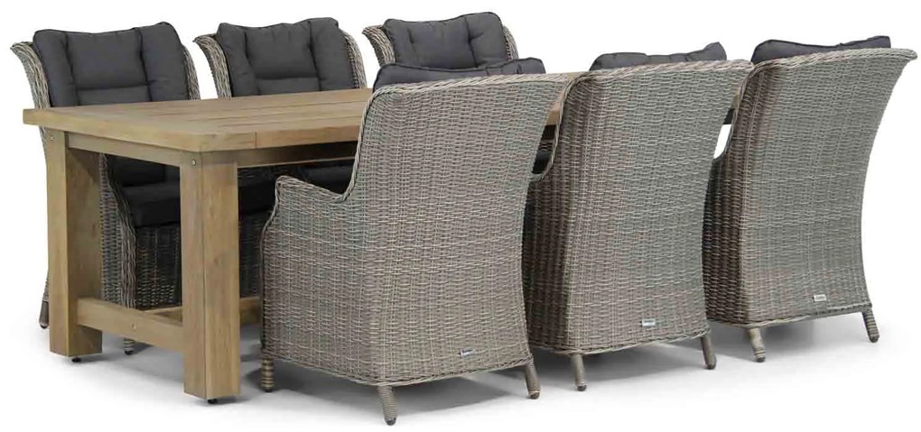 Tuinset 6 personen 260 cm Wicker Grijs Garden Collections Aberdeen/Fourmile