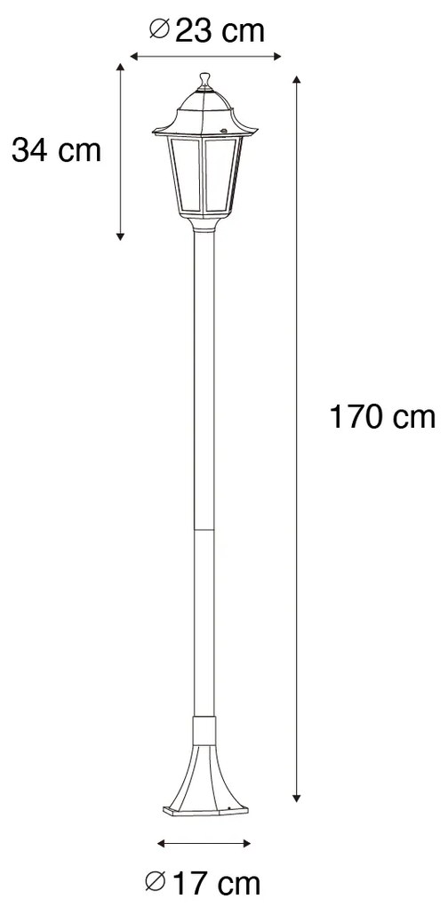 Klassieke staande buitenlamp donker groen 170 cm IP44 - New Orleans Klassiek / Antiek E27 IP44 Buitenverlichting