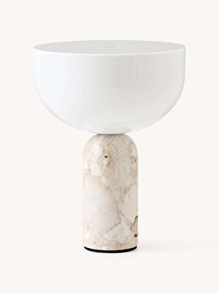 Kleine draagbare LED-tafellamp Kizu van marmer, dimbaar