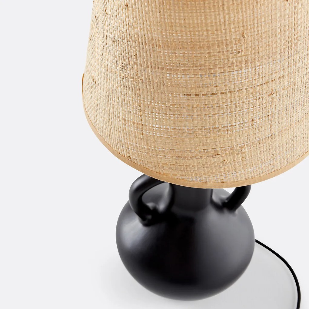 Lamp in keramiek en raffia, Balsa