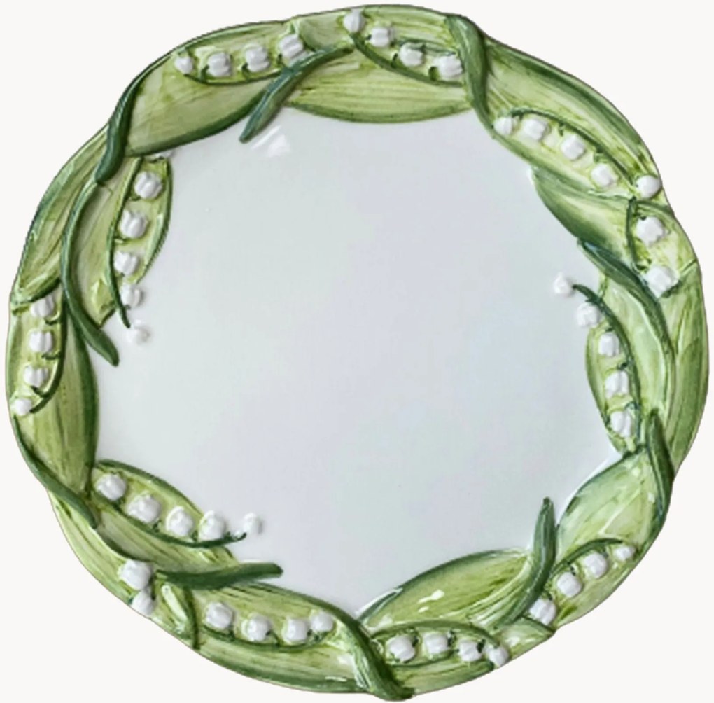 Handbeschilderd ontbijtbord Lily of the Valley