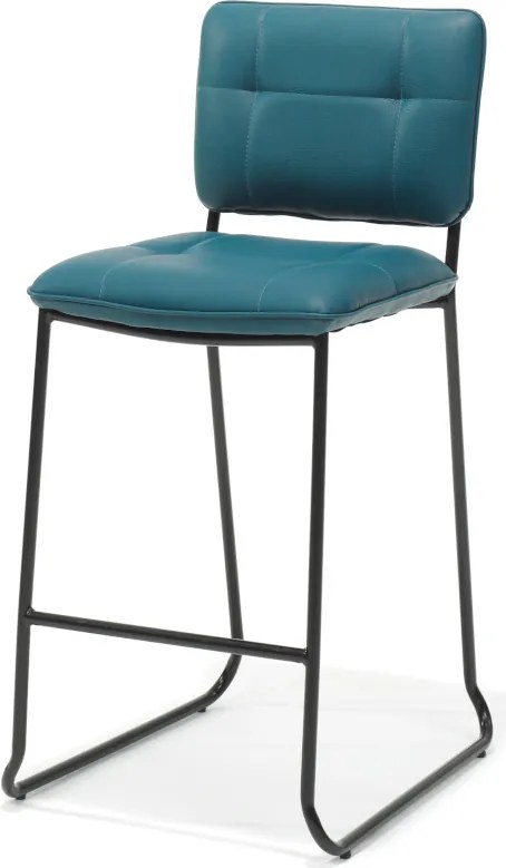 Barkruk Milaan - leer Vintage petrol