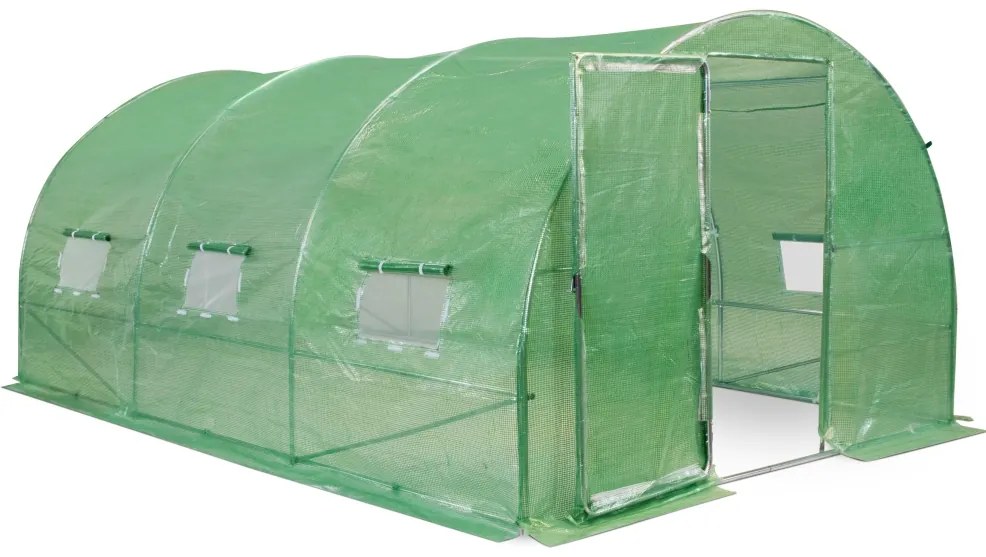 Folie tunnel met metalen frame 3x4,5m Garden Point groen met deur