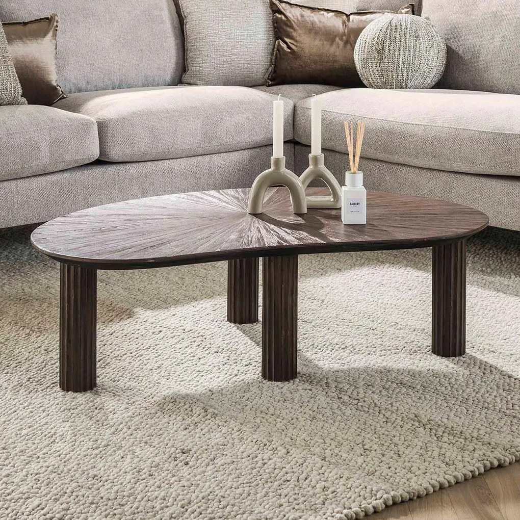 Salontafel Bruin Teakhout Organisch - 110 X 68cm.