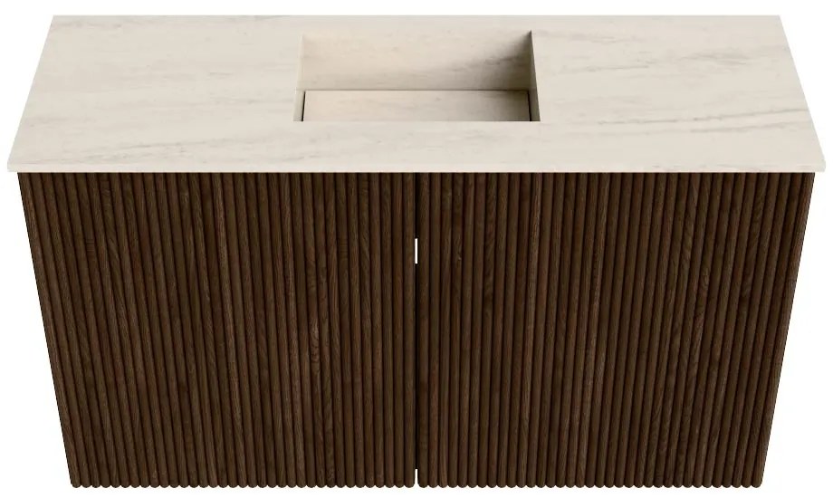 Mondiaz Joya DLux 70cm toiletmeubel walnut met wastafel faye midden 1 kraangat meli