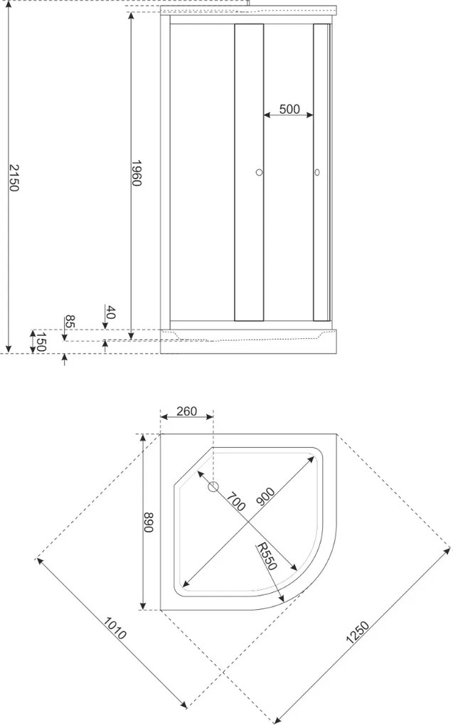 Kerra Petrus complete douchecabine 90x90x216cm