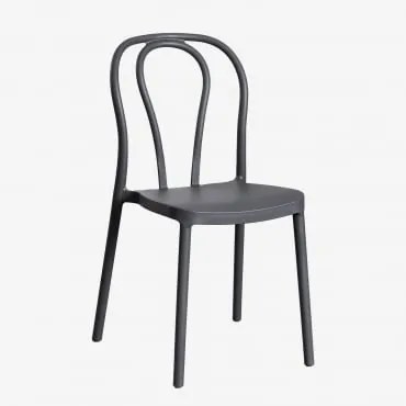 Set Van 2 Mizzi Stapelbare Eetkamerstoelen Grijs – Grafiet - Sklum