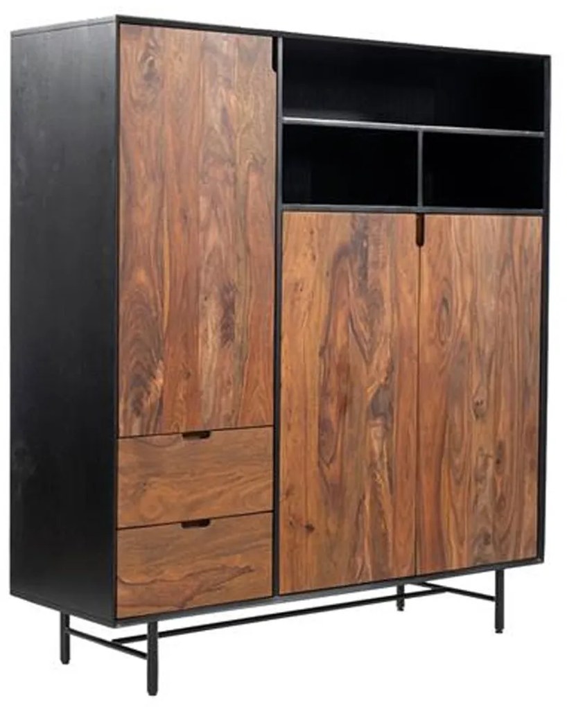 Tower Living Wandkast Van Sheesham Hout Taviano - 135x45x150cm.