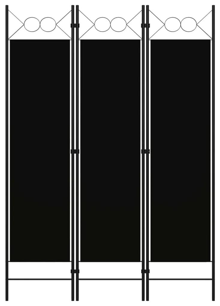 vidaXL Kamerscherm met 3 panelen 120x180 cm zwart